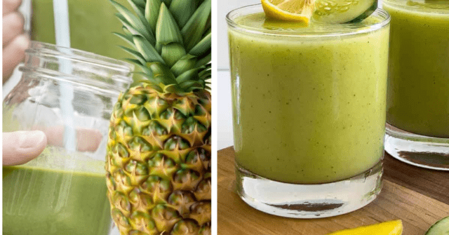 Batido verde de piña y pepino